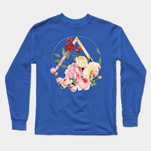 Circular Flower Frame - Yellow/Pink/Red Long Sleeve T-Shirt